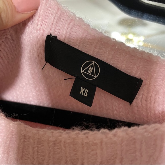 Missguided Off Shoulder Pink Cable Knit Sweater XS - Picture 2 of 3